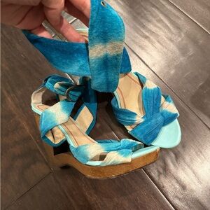 Miss Sixty Blue and Cream Sandals